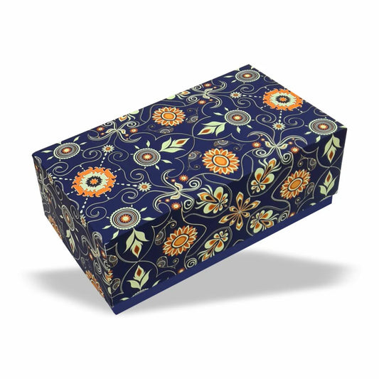 Blue Bling 2 Jar Rigid Hamper Top Bottom Box (9.37x5.11x3.54 inch)