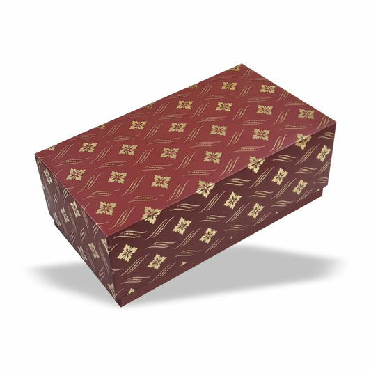 Brick Red 2 Jar Rigid Hamper Top Bottom Box (9.37x5.11x3.54 inch)