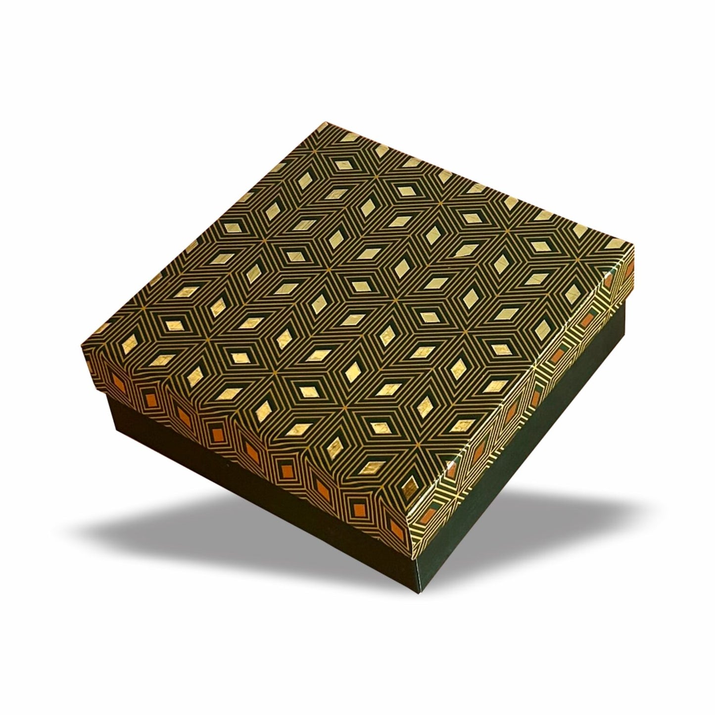 Gold Foil Rigid Hamper 9x9x4  (Jar Box)