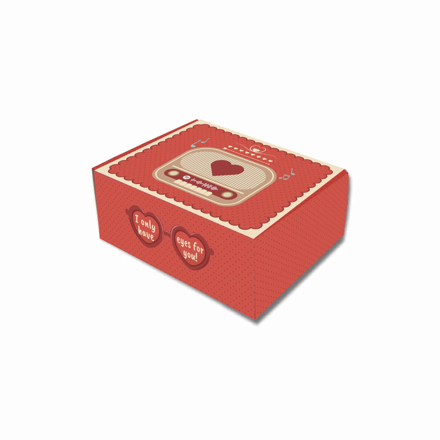 Valentine: Red  Corrugated Hamper Box (10.5x8x4″)