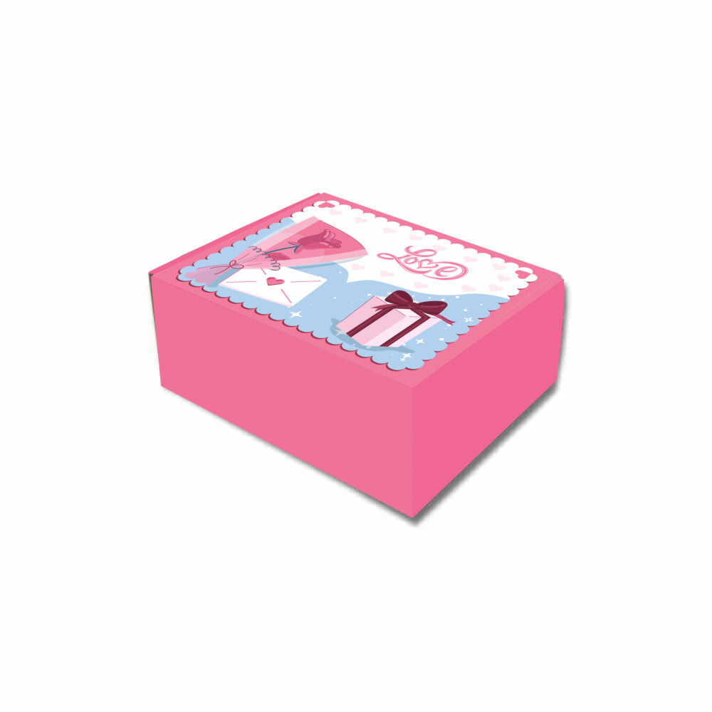 Valentine: Pink  Corrugated Hamper Box (10.5x8x4″)