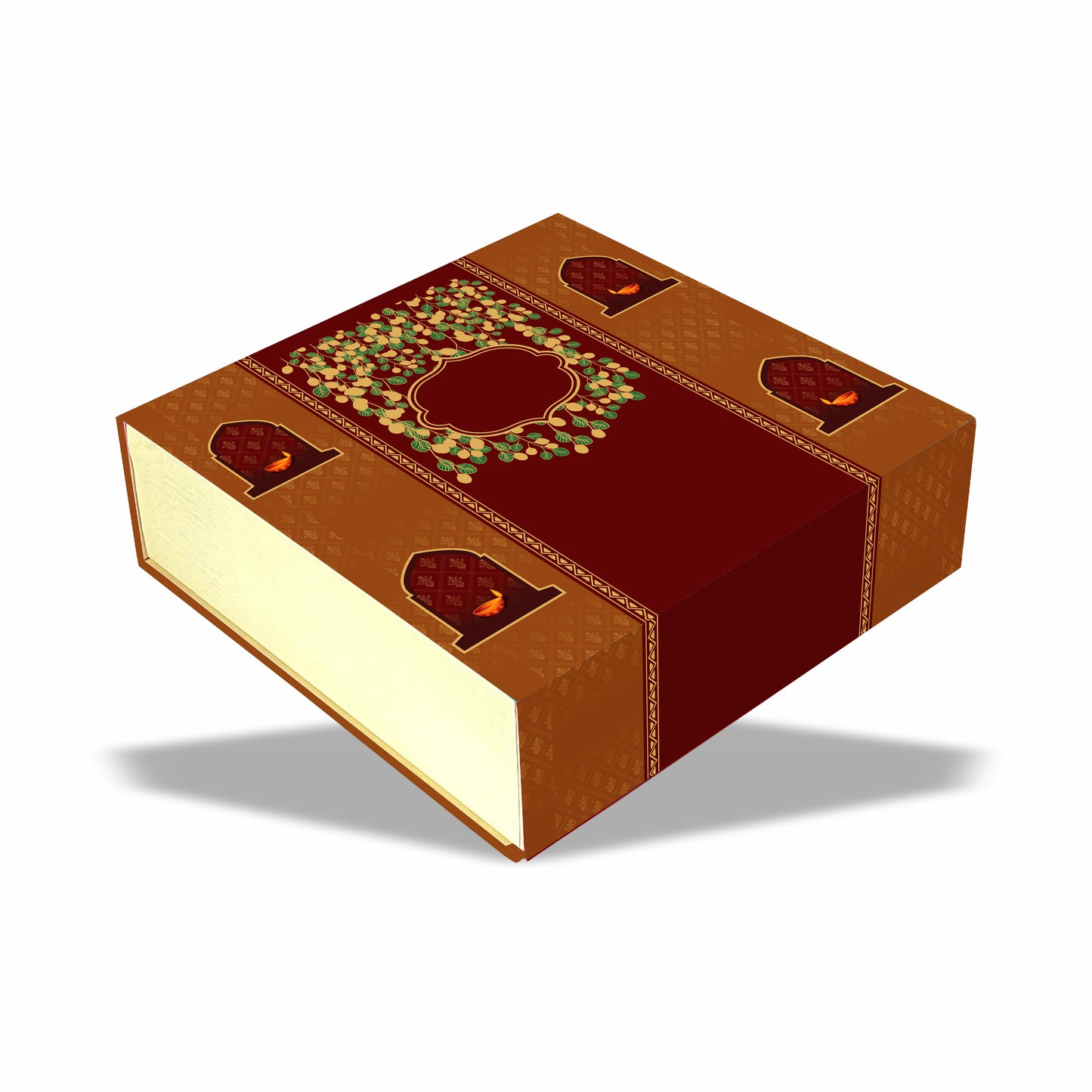 Shubh Aarambh (10x10x3 inch) 3 Jar 8 Chocolate hamper box with custom logo print