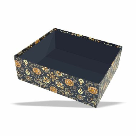 Blue Bling Tray Gold Foil Rigid Tray (10x8x4 inch)