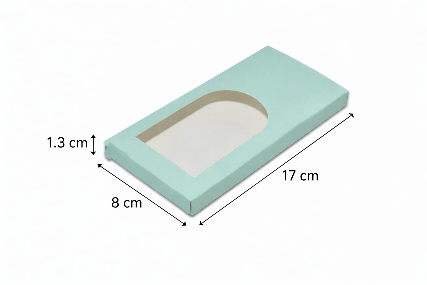 17 x 8 x 1.3 cm pastel green window chocolate box for premium chocolate packaging