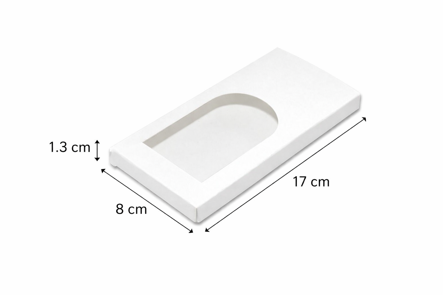 17 x 8 x 1.3 cm white window chocolate box for premium chocolate packaging