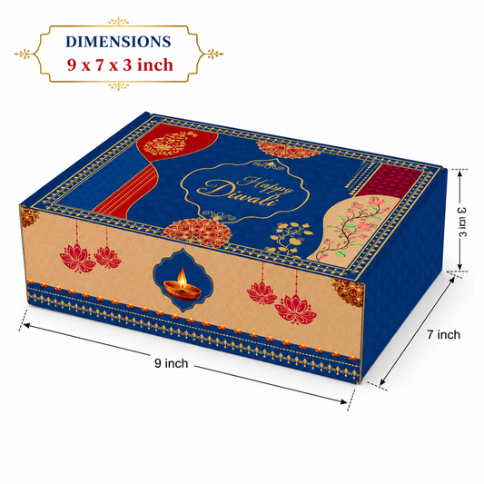 Diwali Corrugated Hamper Box 9x7x3 inch Design 001 - front