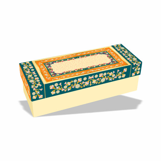 Shahi Phoolkari 2 Jar & 6 Chocolate Hamper Box (Top Bottom Pattern) with Custom Logo Print