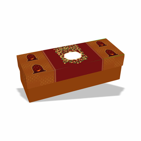 Shubh Aarambh 2 Jar & 6 Chocolate Hamper Box (Top Bottom Pattern) with Custom Logo Print