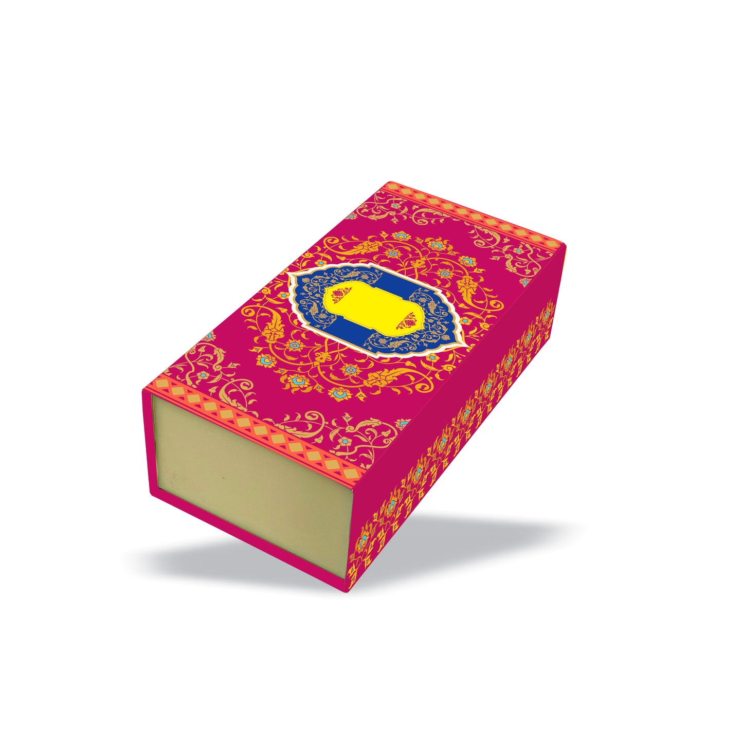 Shahi Virasat 3 Jar Hamper Box (Rigid Magnetic Pattern) with Custom Logo Print