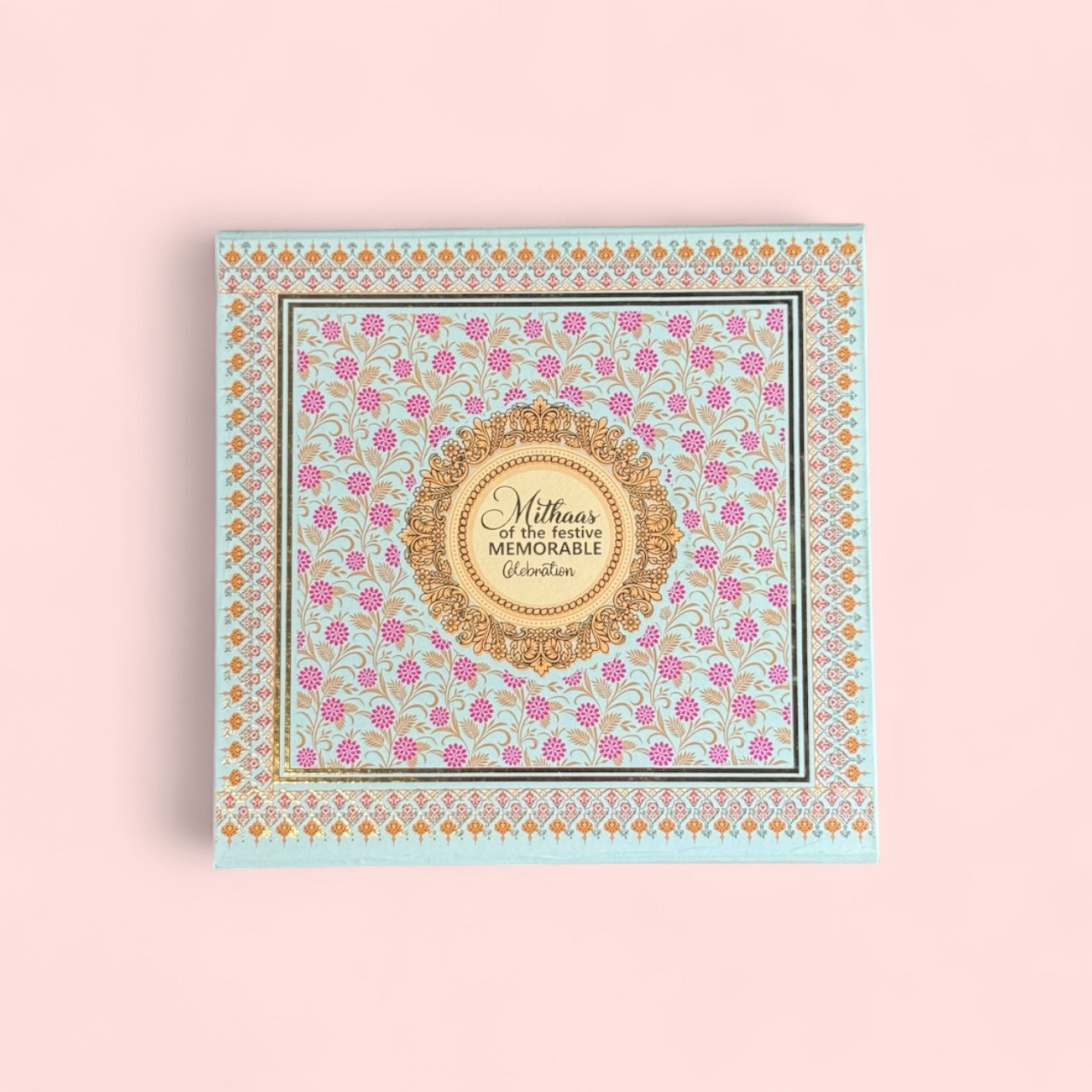 4 jar and 6 chocolate gift hamper box with floral printed lid for festive and corporate gifting