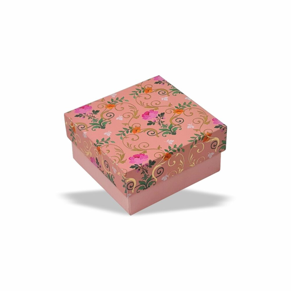 Peach perfect : Gold Foil Rigid Hamper Box (4x4x2 inch)