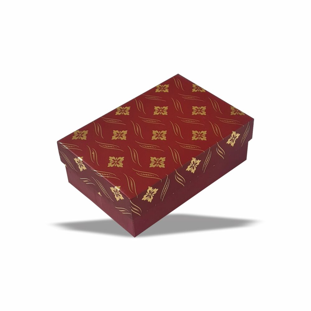 Brick Red : Gold Foil Rigid Hamper Box (6x4x2 inch)