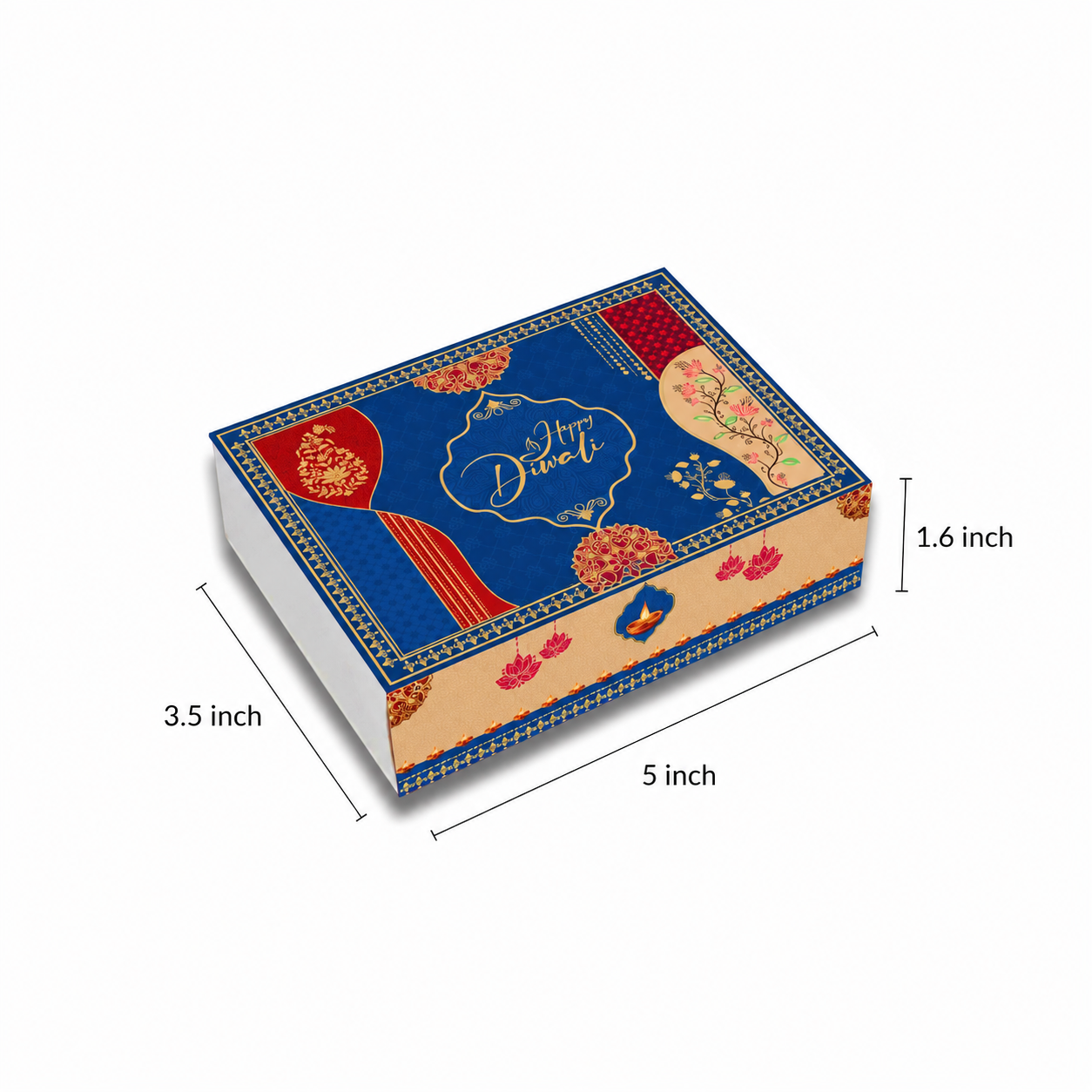 Diwali Chocolate Box 6 Cavity Gold Foil Design 001 - additional view