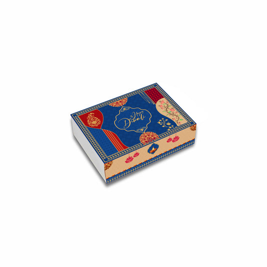 Diwali Chocolate Box 6 Cavity Gold Foil Design 001 - front