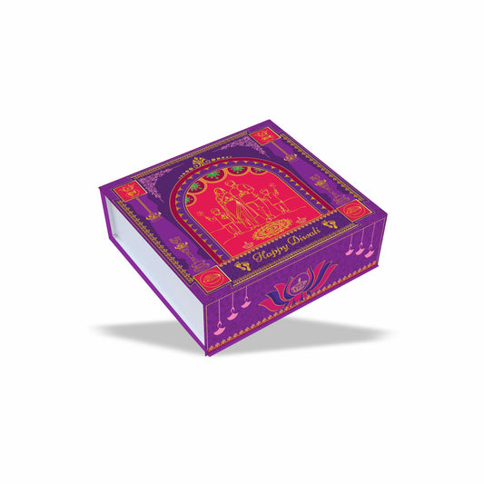 Magnetic Rigid Hamper Box (6x6x2 inch) Diwali Collection Design 002 - custom rigid packaging box