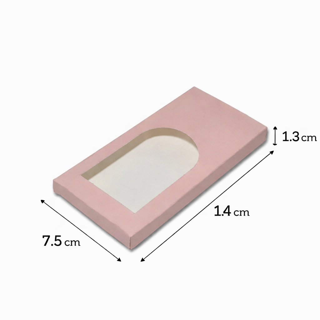 7.5 x 14 x 1.3 cm peach window chocolate box for premium chocolate packaging
