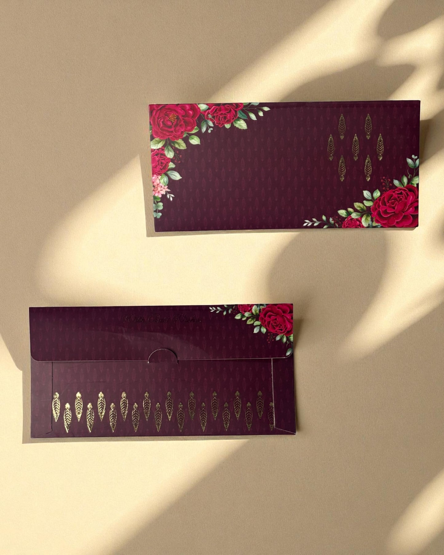Maroon Regal Rose Envelope Collection
