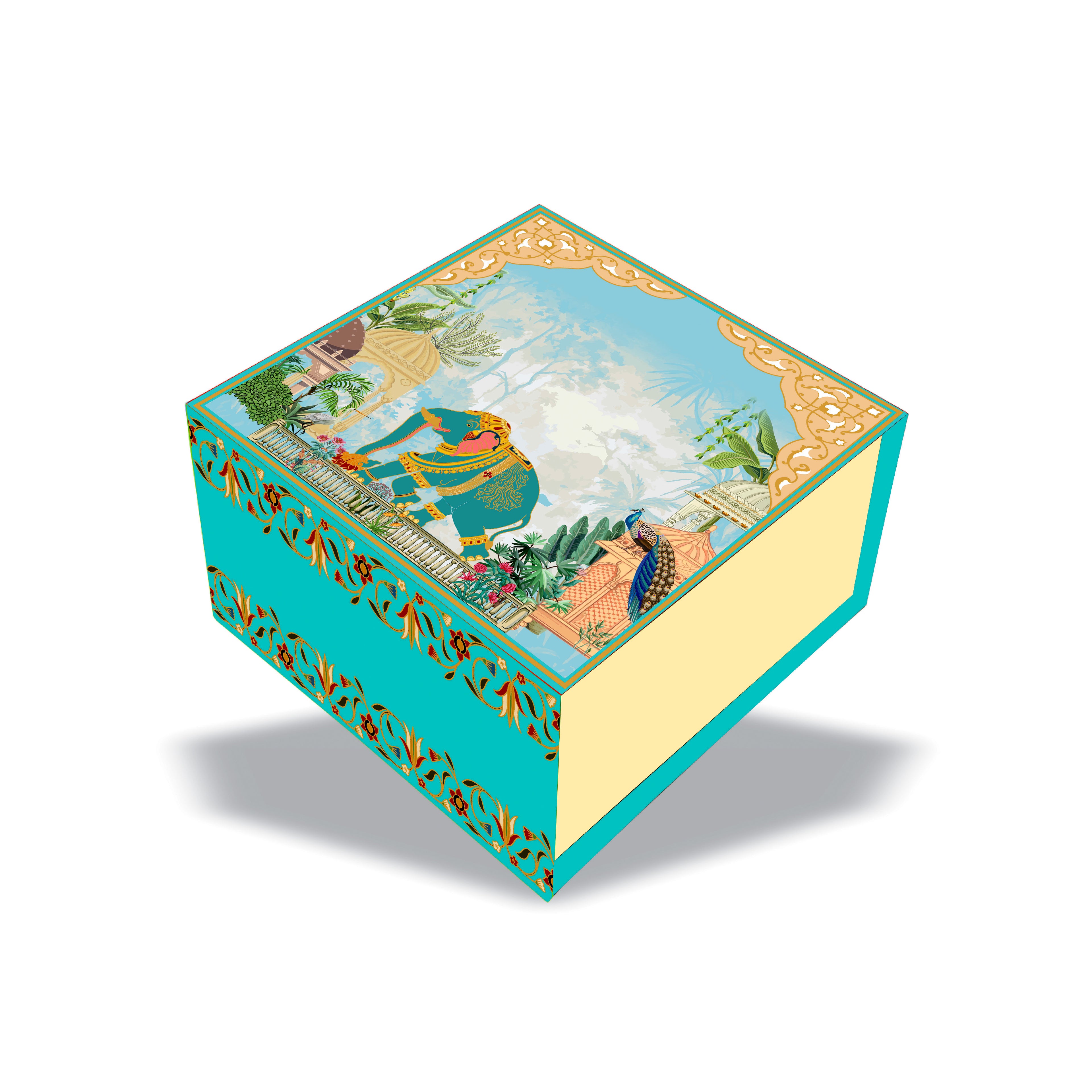 Gajraj Palace  4 Jar Hamper Box (Rigid Magnetic Pattern) with Custom Logo Print