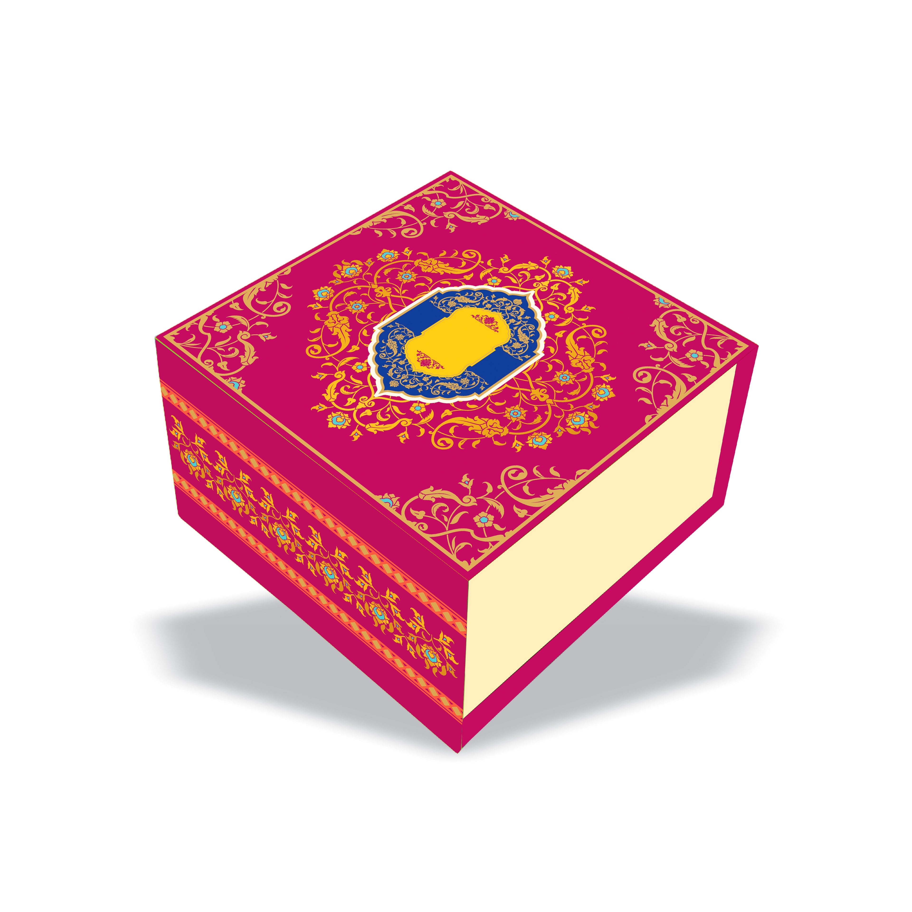 Shahi Virasat 4 Jar Hamper Box (Rigid Magnetic Pattern) with Custom Logo Print