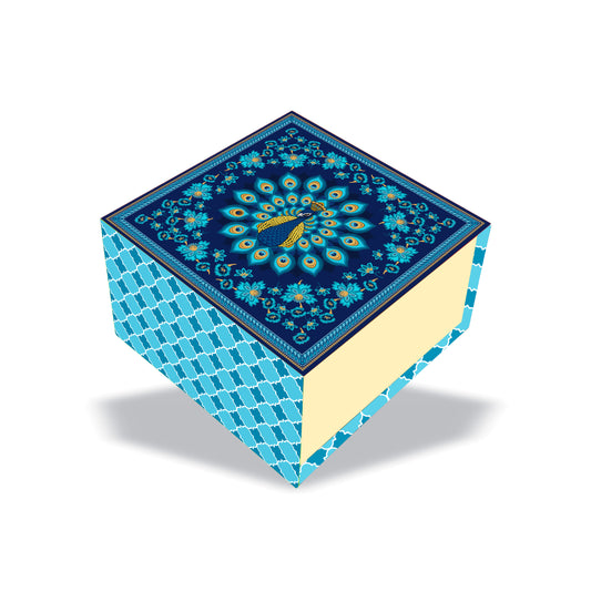 Royal Peacock 4 Jar Hamper Box (Rigid Magnetic Pattern) with Custom Logo Print