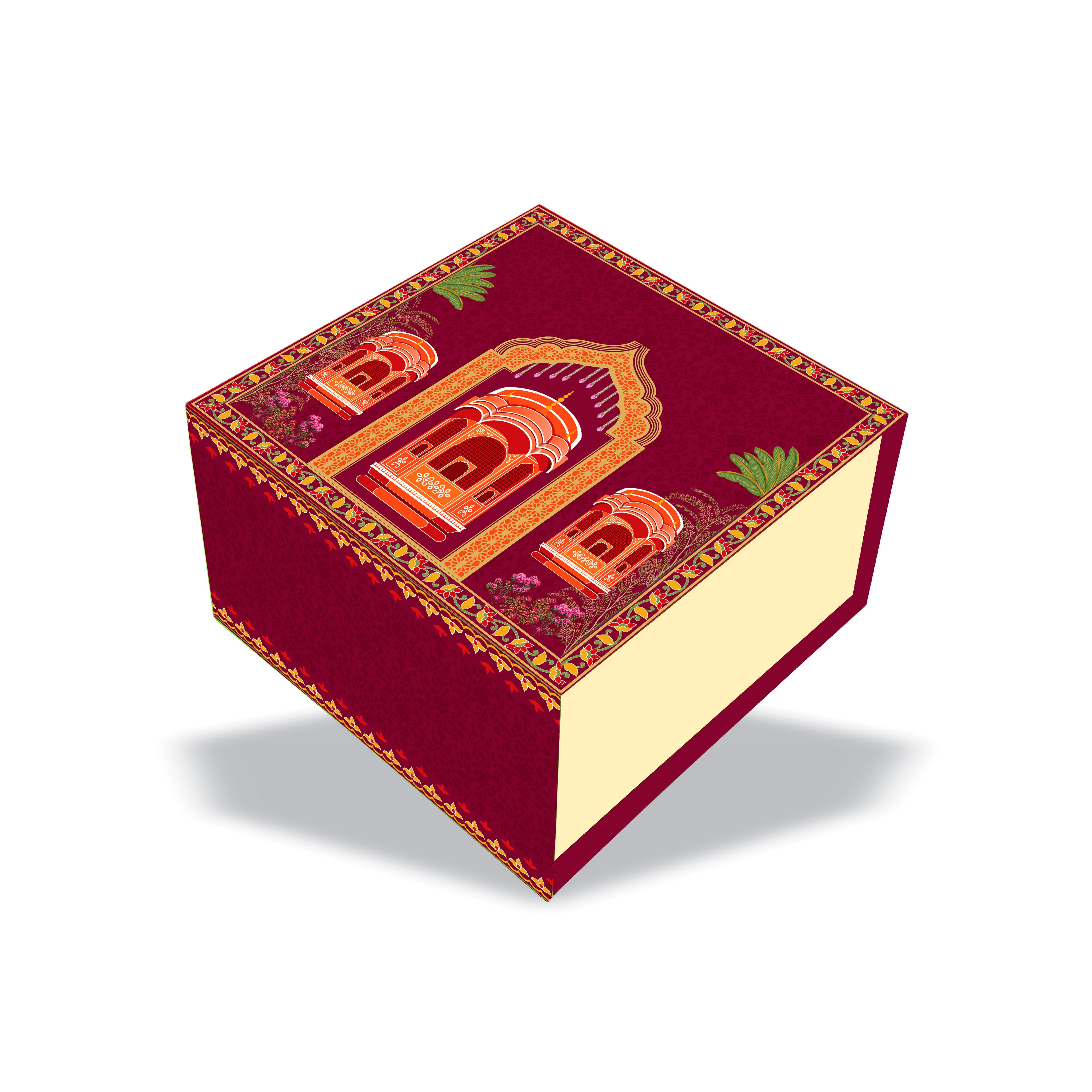 Rang Mahal  4 Jar Hamper Box (Rigid Magnetic Pattern) with Custom Logo Print