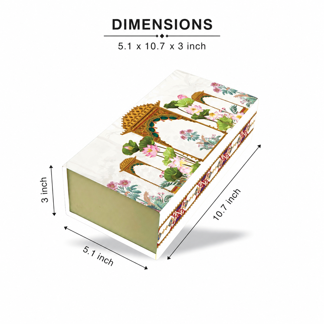 Lotus Palace 3 Jar Hamper Box (Rigid Magnetic Pattern) with Custom Logo Print