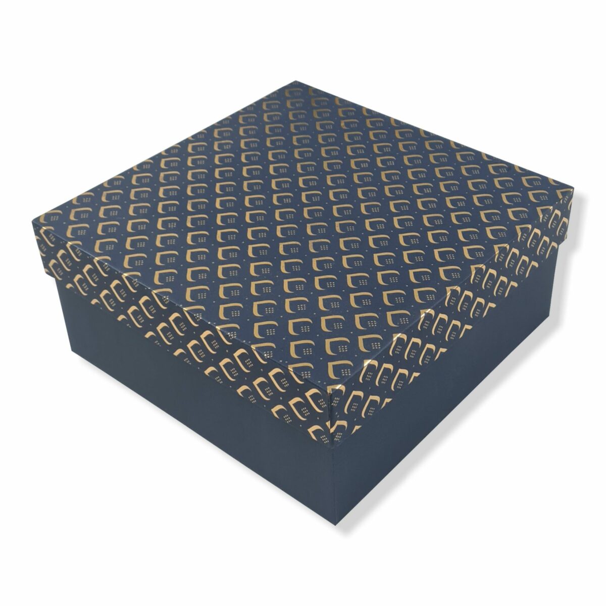 Blue Gold Foil: Rigid Hamper Box (9x9x4 inch)
