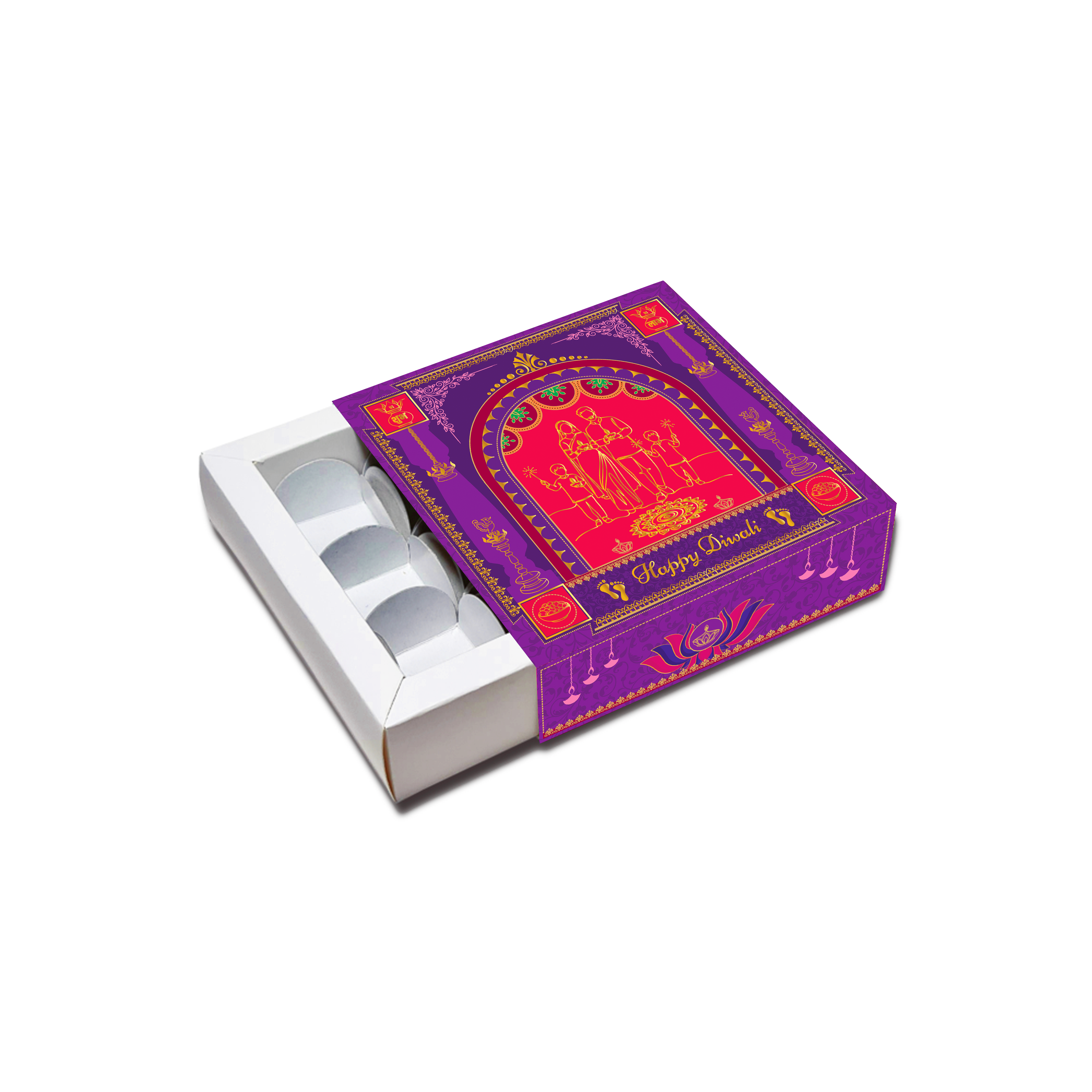 Diwali Chocolate Box for 9 Cavity (5×4.72×1.6 inch) - Design 002