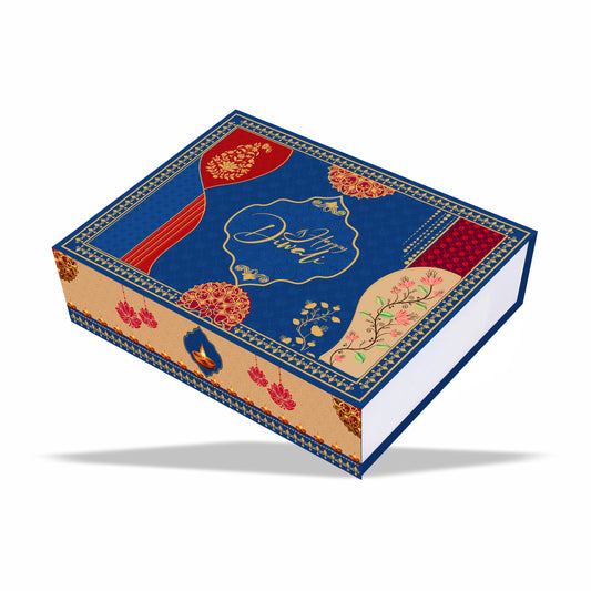Diwali Rigid Magnetic Hamper Box 9x7x2 inch Design 001 - front