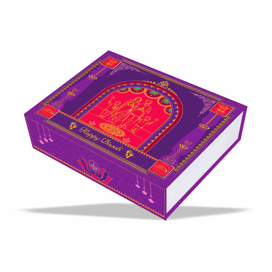 Magnetic Rigid Hamper Box (9x7x2 inch) Diwali Collection Design 002 - custom rigid packaging box