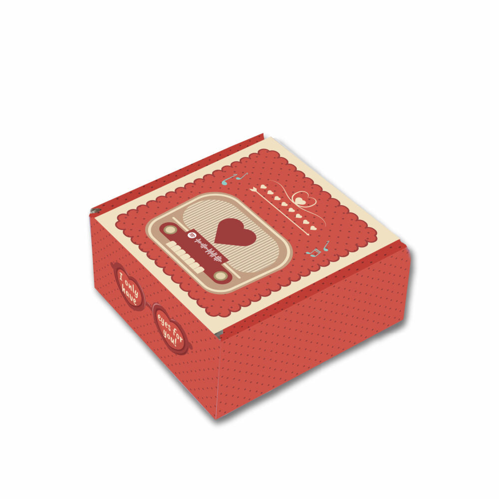 Valentine : Red Corrugated Hamper Box (6x6x3″)