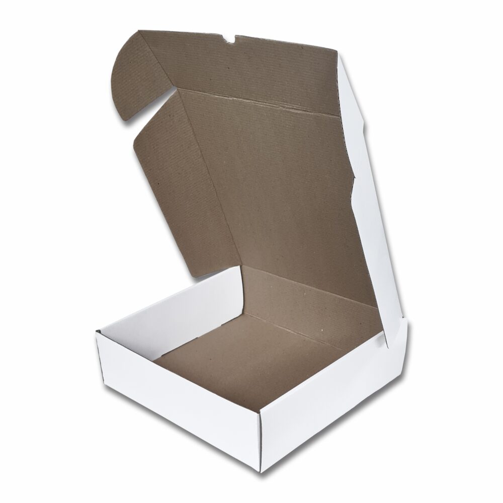 White Corrugated Hamper Box (12x12x3.5″)