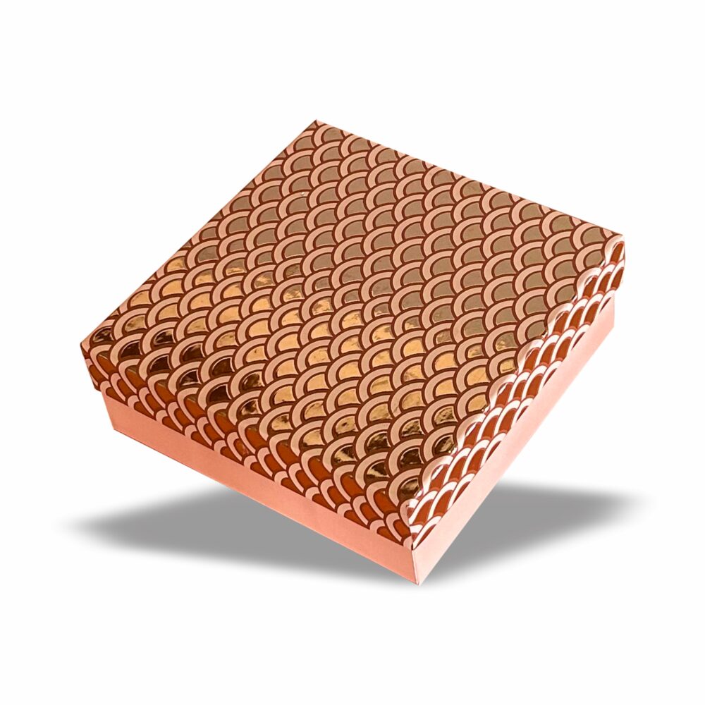 Gold Foil Rigid Hamper 9x9x4  (Jar Box)