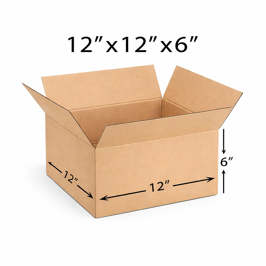 (12x12x6 Inch) Universal 3ply Corrugated Box