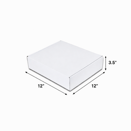 White Corrugated Hamper Box (12x12x3.5 inch)