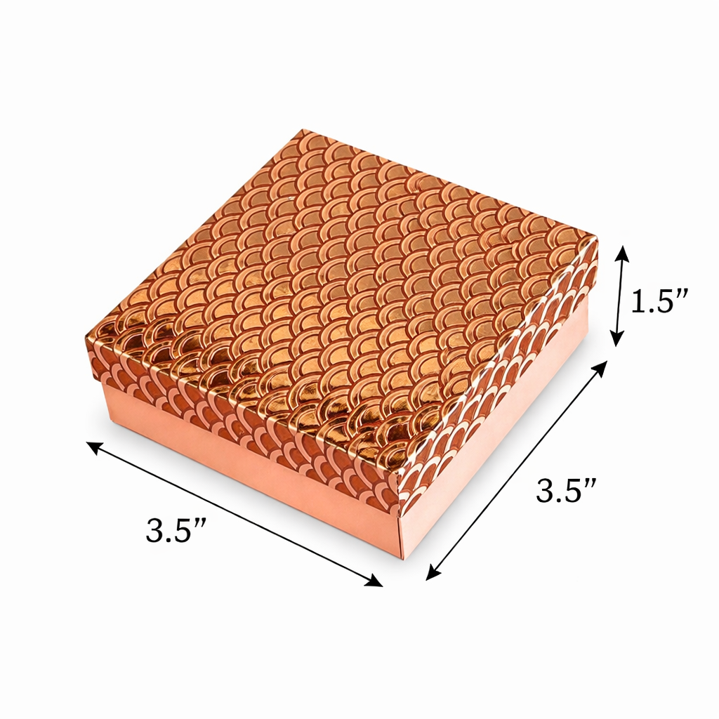Gold Foil Top Bottom Rigid Box (3.5x3.5x1.5 inch)