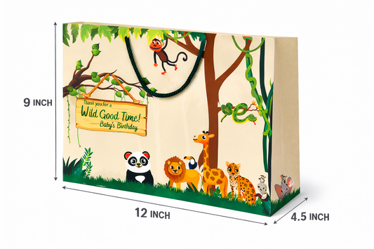 Jungle Safari Theme Paper Bag 12x4.5x9 inch