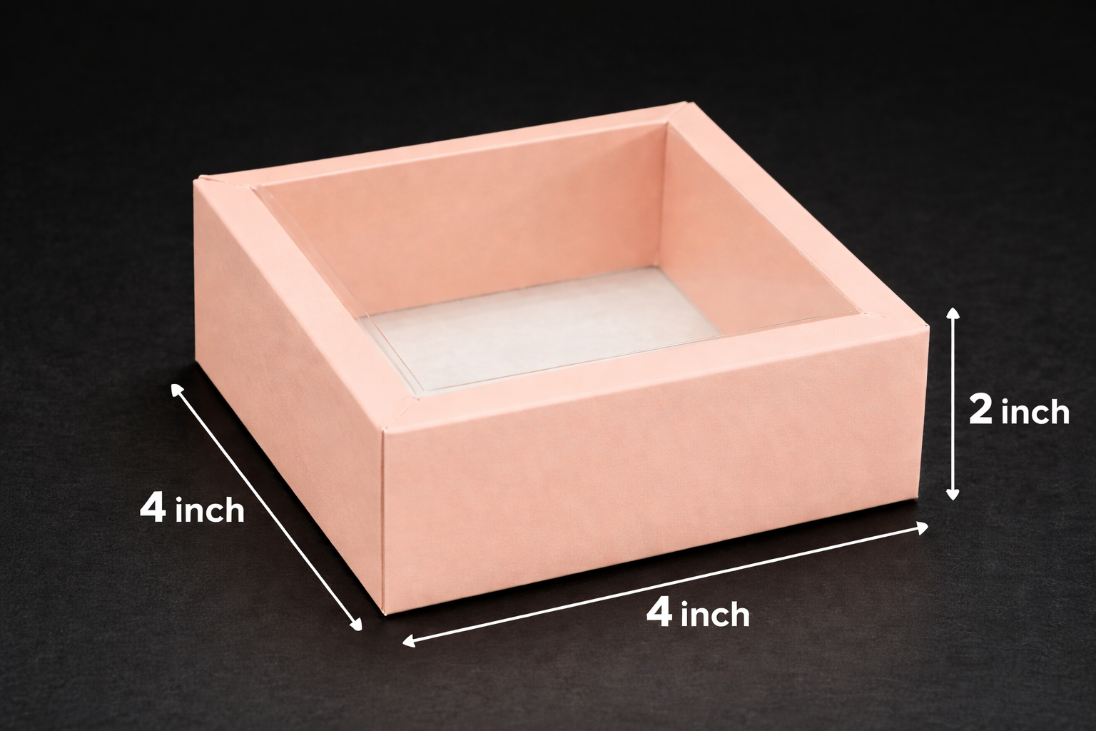 Corrugated Tray With Transparent Lid (4×4×2 inch)