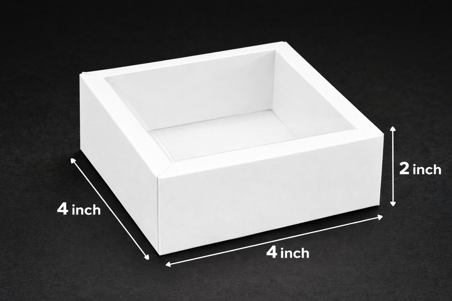 Corrugated Tray With Transparent Lid (4×4×2 inch)