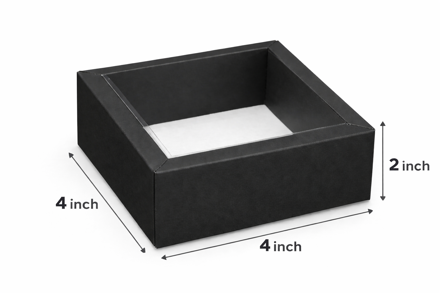 Corrugated Tray With Transparent Lid (4×4×2 inch)