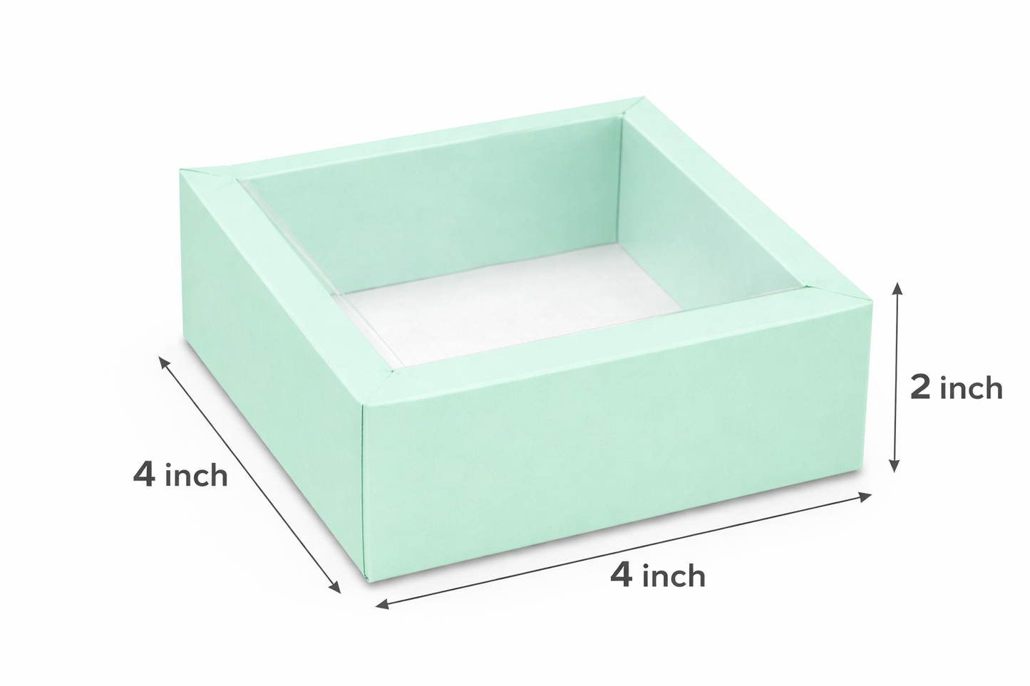 Corrugated Tray With Transparent Lid (4×4×2 inch)