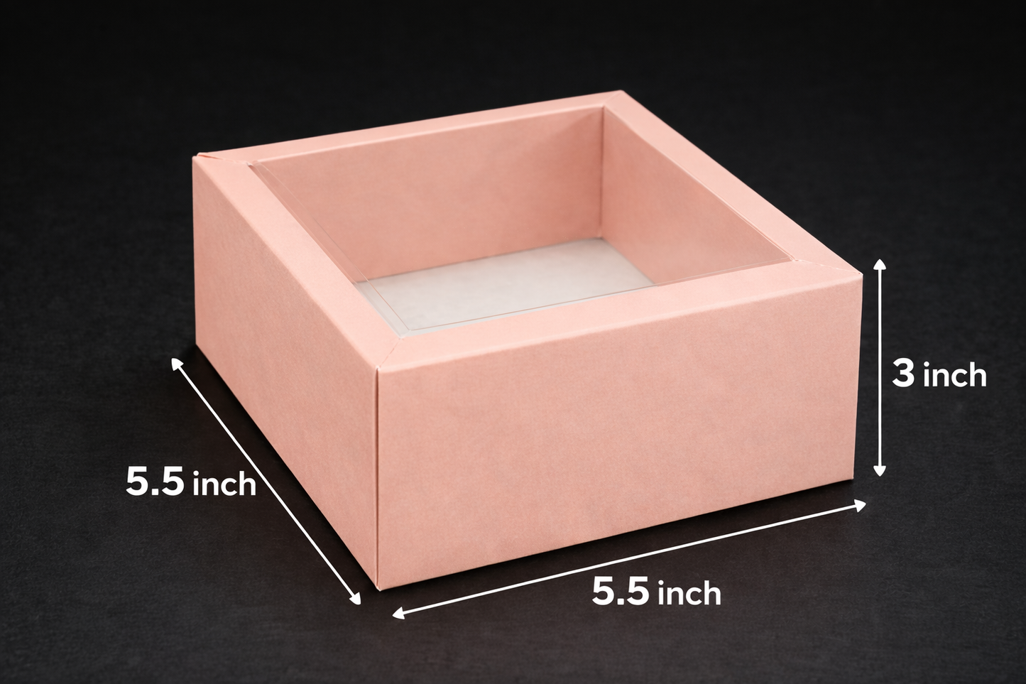 Corrugated Tray With Transparent Lid (5.5x5.5x3 inch)