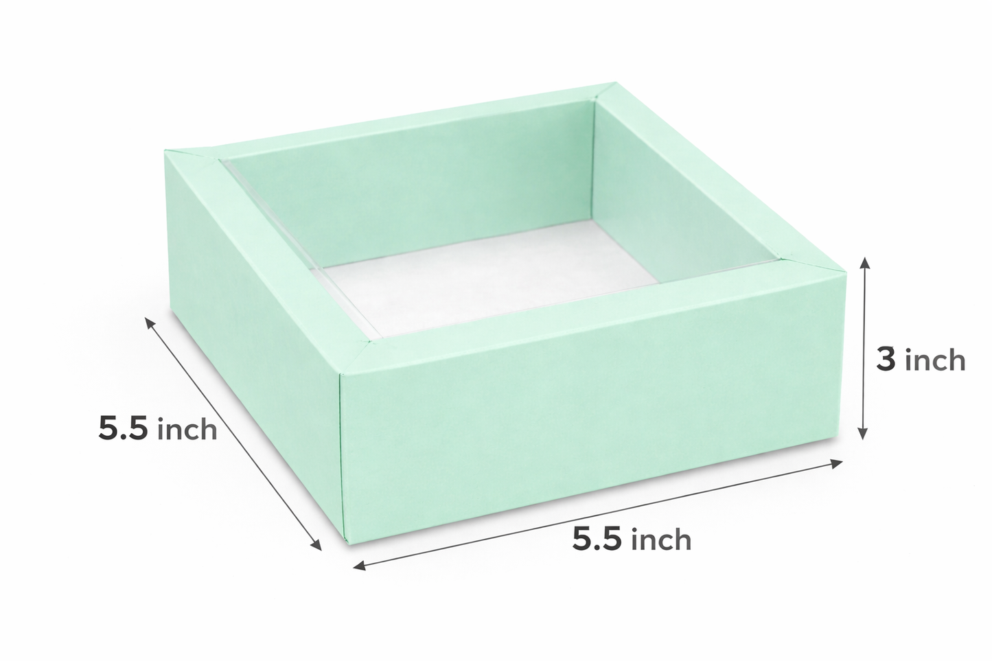 Corrugated Tray With Transparent Lid (5.5x5.5x3 inch)