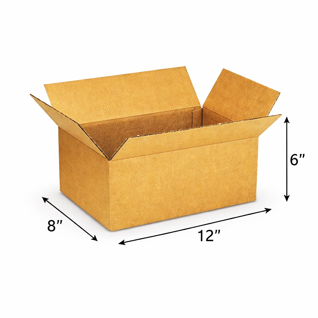(12x8x6 Inch)  Universal 3ply Corrugated Box