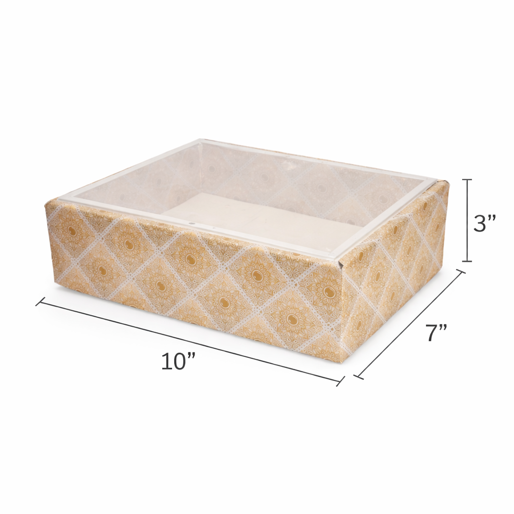 Ghoomer Collection Hamper Tray With Transparent Lid (10x7x3)