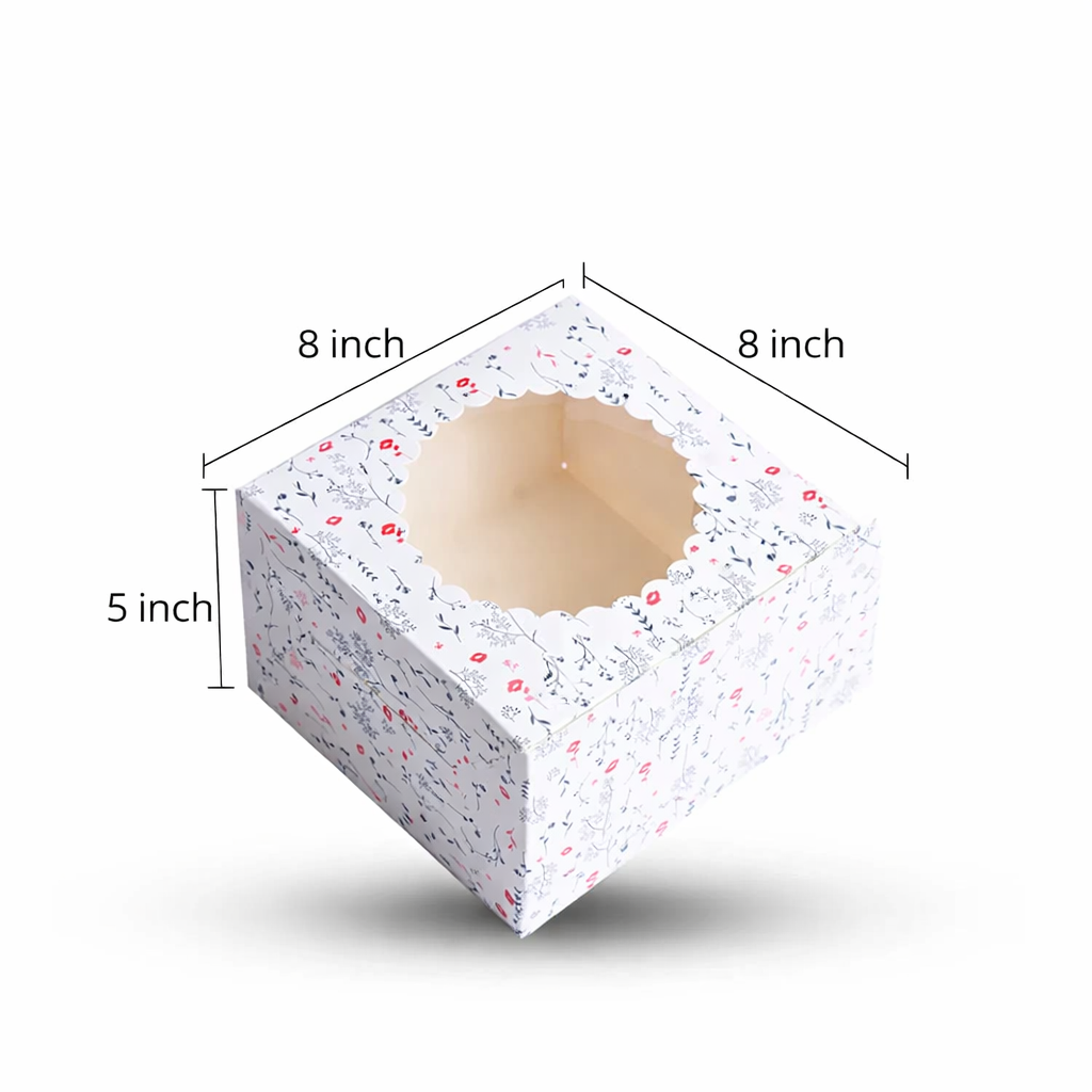 Floral  : Cake Box for half kg-8x8x5 inch