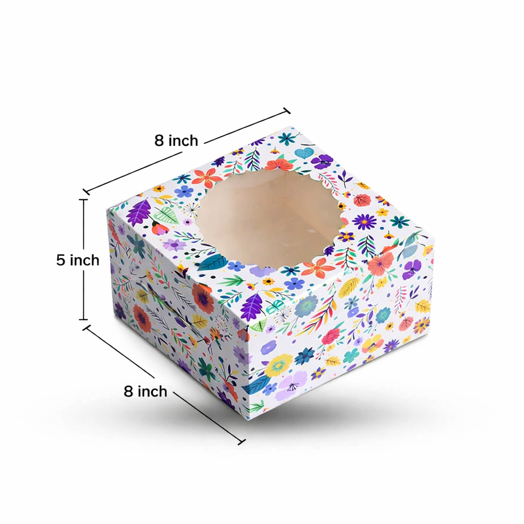 SPRING : Cake Box for half kg-8x8x5 inch