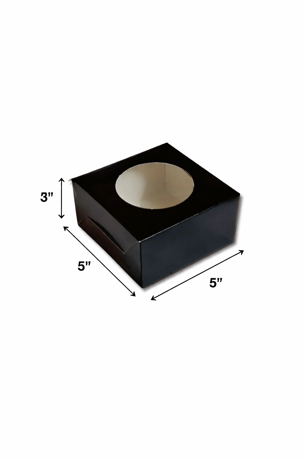 Black: Mini Cake Box-5x5x3 inch