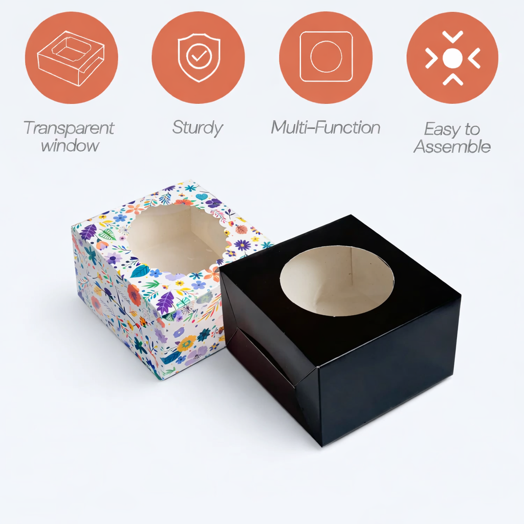 Black: Mini Cake Box-5x5x3 inch