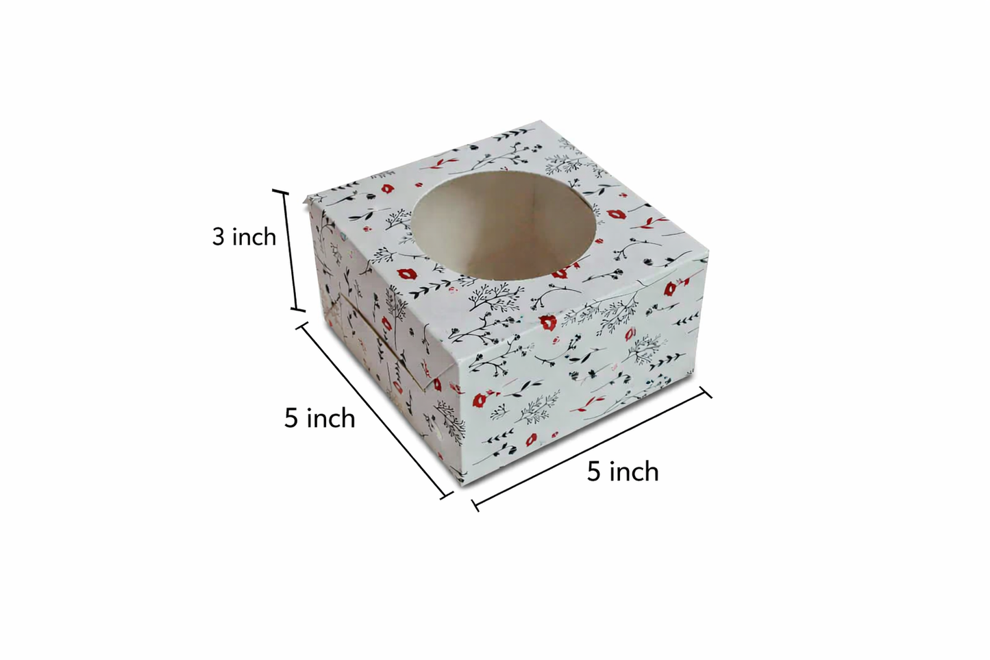 Floral : Mini Cake Box-5x5x3 inch